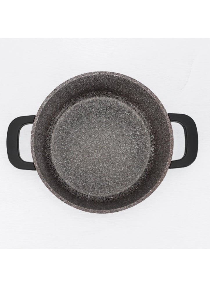 دايو طقم أواني طبخ جرانيت من Daewoo سلسلة AS مكون من 11 قطعة (قدور 32، 28، 24 سم + مقلاة 26 سم + كسرولة 20 سم) مع مقابض سيليكون للأواني وأدوات طبخ - Image 5